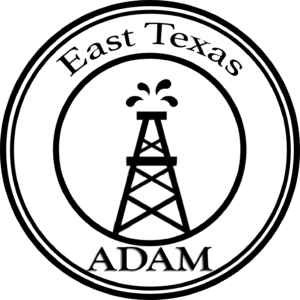 The logo of east texas adam with a tower in it.